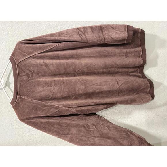 Aerie Brown Velour Pullover Sweatshirt, Small - Picture 4 of 7
